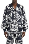 DOLCE & GABBANA OVERSIZE MARINA PRINT SILK TWILL BOMBER JACKET