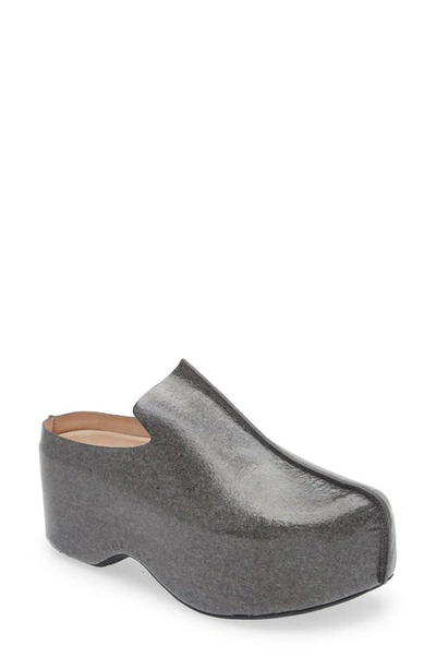 Jw Anderson Laminated Felt Platform Clogs In Grey