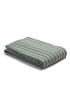 Piglet In Bed Pembroke Stripe Linen Duvet Cover In Pine Green Pembroke Stripe