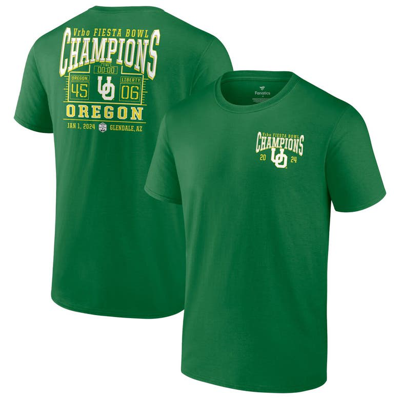 Fanatics Branded Green Oregon Ducks 2024 Fiesta Bowl Champions Score T-shirt