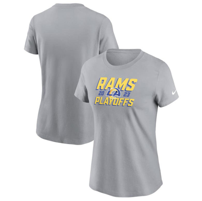 Nike Gray Los Angeles Rams 2023 Nfl Playoffs Iconic T-shirt In Grey