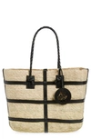 Altuzarra Large Watermill East/west Straw Tote In Natural/ Black