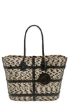 Altuzarra Watermill Caged Straw Tote Bag In Pinto