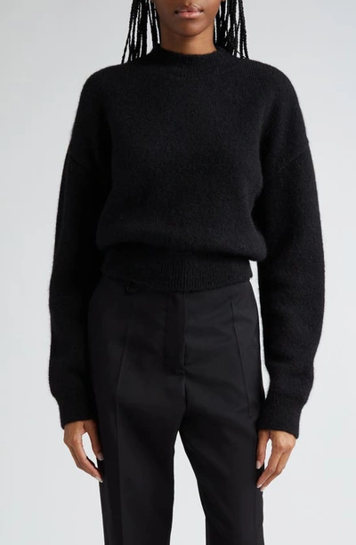 Jacquemus La Maille Logo Jacquard Alpaca & Merino Wool Blend Jumper In Black