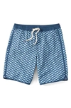 FAIR HARBOR FAIR HARBOR KIDS' ANCHOR GEO PRINT WATER REPELLENT SWIM TRUNKS