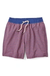 Fair Harbor Little Boy's & Boy's Bayberry Recycled Swim Shorts In Red Waves