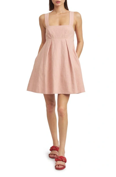 En Saison Linen Minidress In Pink