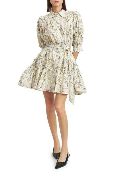 En Saison Monique Ruched Floral Mini Dress