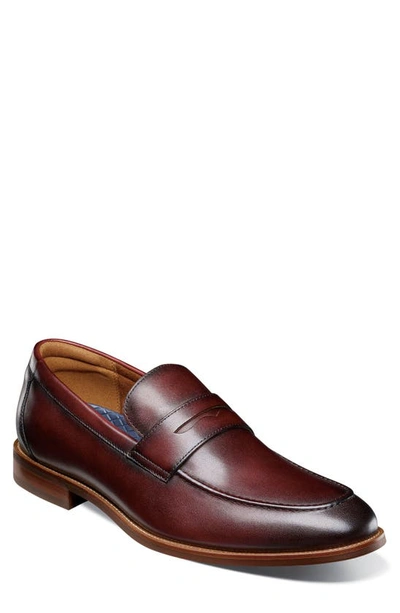 Florsheim Rucci Apron Toe Penny Loafer In Burgundy