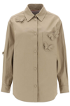 VALENTINO STRETCH COTTON CANVAS OVERSHIRT WITH HIGH RELIEFS