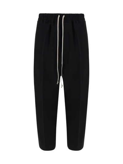 Rick Owens Zip Detailed Drawstring Track Pants In Black