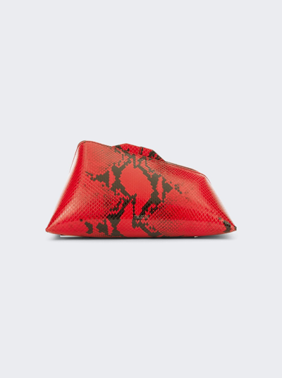 Attico Red 8:30 Pm Snakeskin-effect Clutch Bag