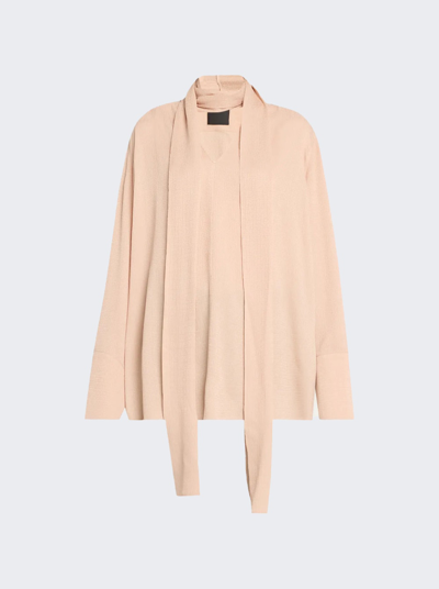 Givenchy Lavaliere Scarf-neck Silk Blouse In Pink