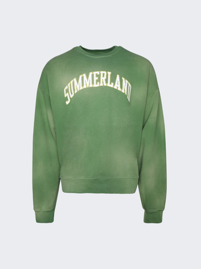 Nahmias Mens Vintage Seaweed Summerland Brand-embellished Cotton-jersey Sweatshirt