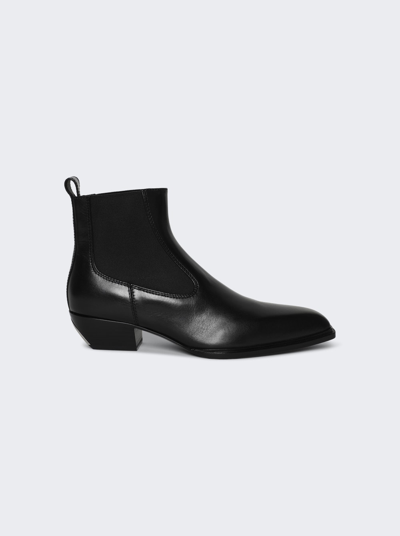 Alexander Wang Slick Smooth Leather Ankle Boot In Black