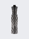 Attico Zebra-print High-neck Midi Dress