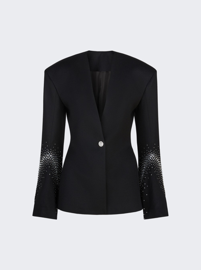 Attico Black And Silver Blazer In Black/silver