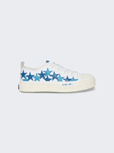 Amiri White & Blue Stars Court Low Sneakers