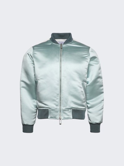 Rhude Boys 02 Satin Bomber In Mint And Crème