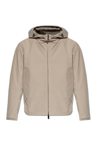 Emporio Armani Hooded Jacket In Grey