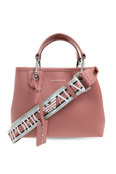 Emporio Armani Shopper Bag With Logo In Pink