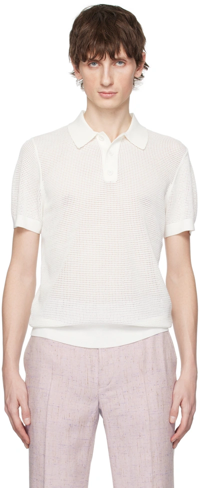 Dries Van Noten White Three-button Polo