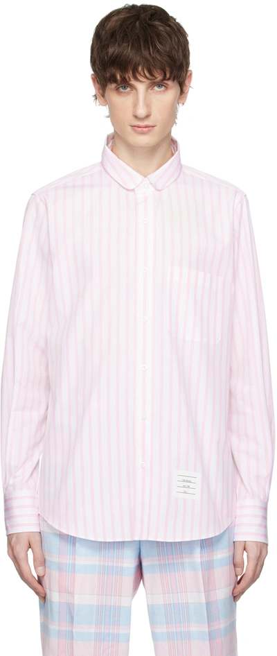 Thom Browne White Round Collar Shirt In 680 Lt Pink