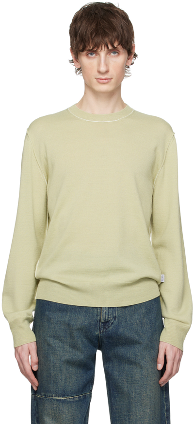 Mm6 Maison Margiela Green Inverted Seams Sweater In 688 Pale Green