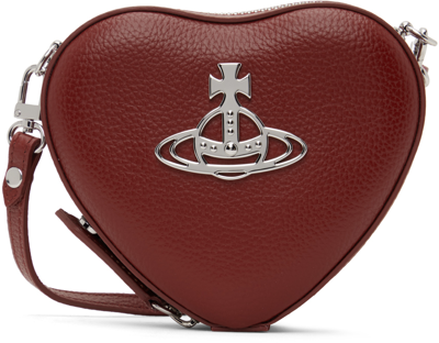 Vivienne Westwood Red Mini Louise Heart Crossbody Bag In Brown
