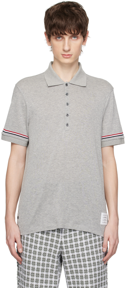 Thom Browne Gray Patch Polo In 035 Med Grey