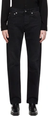 Séfr Washed Wide-leg Jeans In Black