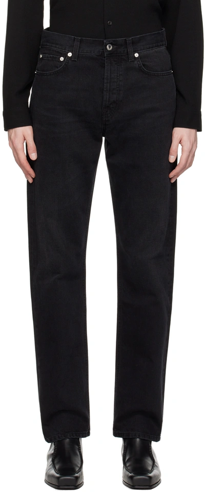 Séfr Wide Cut Jeans In Creased Black