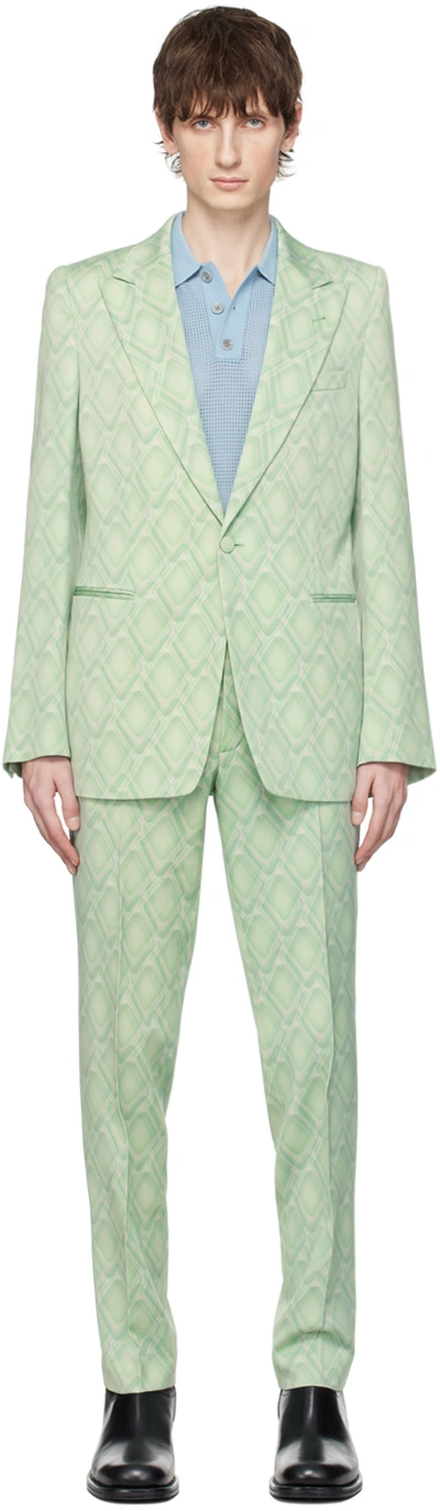 Dries Van Noten Green Slim Fit Suit In 608 Mint