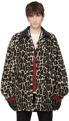 MAISON MARGIELA BLACK & BEIGE LEOPARD PRINT JACKET