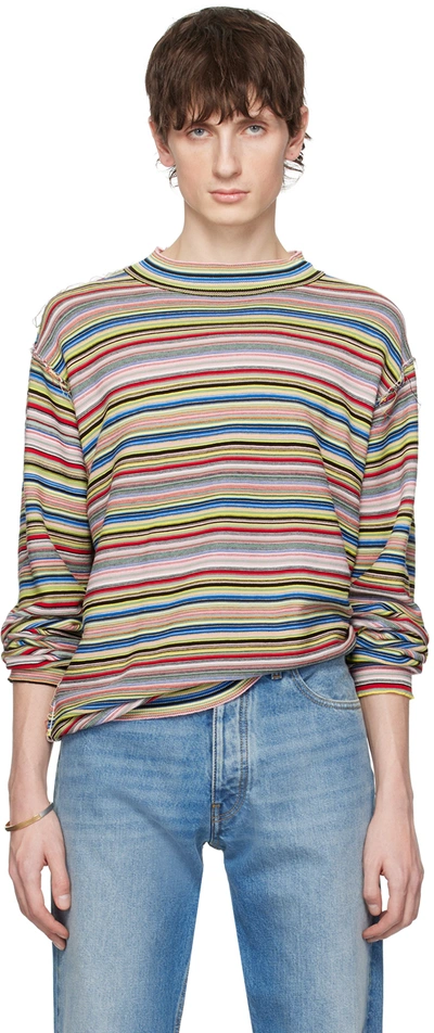 Maison Margiela Multicolor Inverted Seam Sweater In 001f Stripes Mix