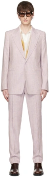 DRIES VAN NOTEN PURPLE PEAKED LAPEL SUIT