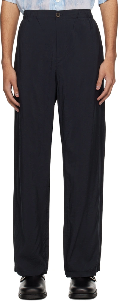 Our Legacy Black Luft Trousers In Black Liquid Viscose
