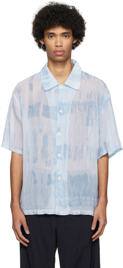 Our Legacy Blue Box Shirt In Blue Brush Stroke Pr