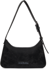 Acne Studios Mini Platt Crackled Leather Shoulder Bag In Black