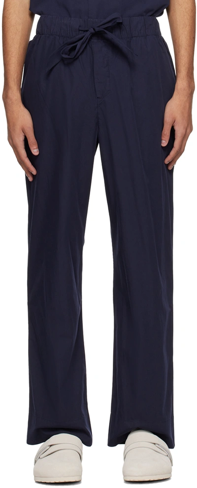 Tekla Navy Drawstring Pyjama Pants In True Navy