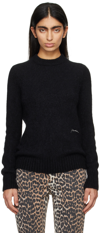 Ganni Brushed Alpaca And Wool Sweater In 099 Black