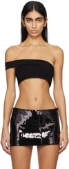 Monot One-shoulder Fitted Silhouette Top In Black
