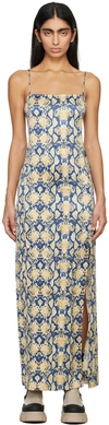 Ganni V-neckline Dress With Python Pattern In 883 Safari