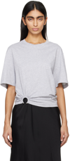 Rabanne Gray Gathered T-shirt In P073 Grey
