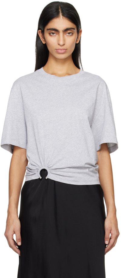 Rabanne Gray Gathered T-shirt In Grey