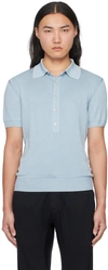 TOM FORD BLUE SPREAD COLLAR POLO