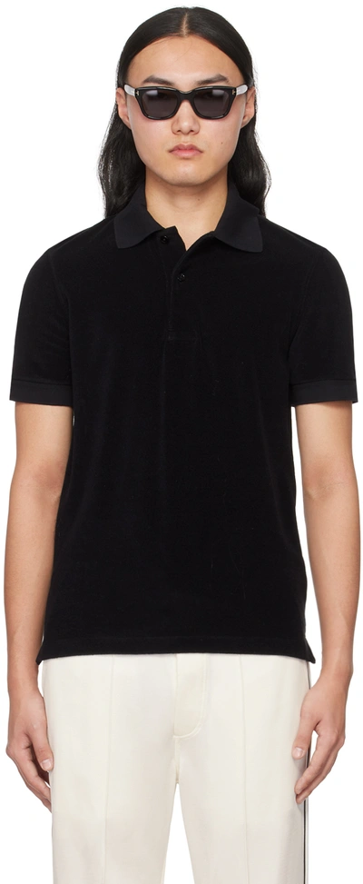 Tom Ford Black Towelling Polo