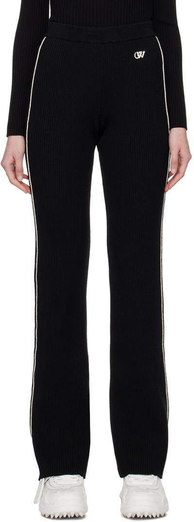 Off-white Black Piping Lounge Pants In Black Sand