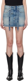 Off-white Off White Denim Mini Skirt With Straps In Blue