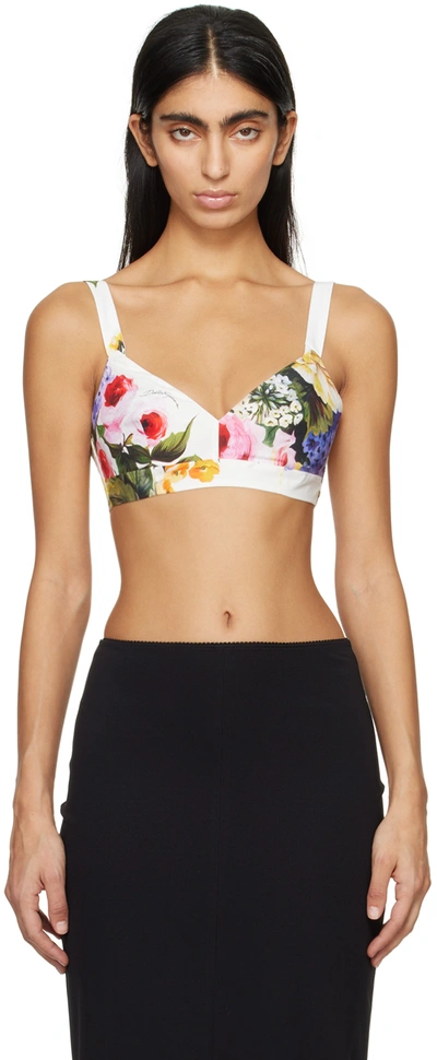 Dolce & Gabbana White Garden Top In Gelb